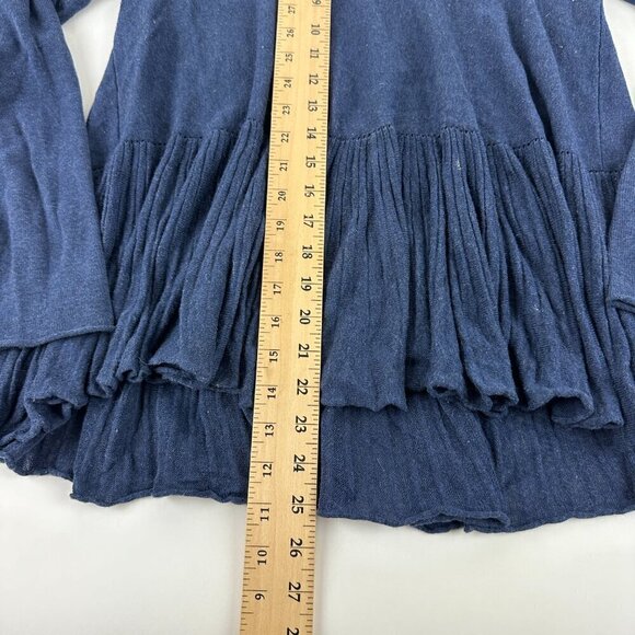 Max Studio Blouse Shirt Women Medium Blue Ruffled - Picture 8 of 10